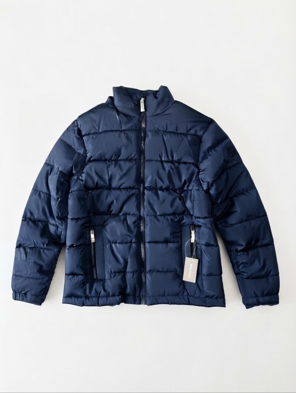 Michael Kors Navy Blue Blackfin Quilted Nylon Puffer Jacket, Size Small, NWT